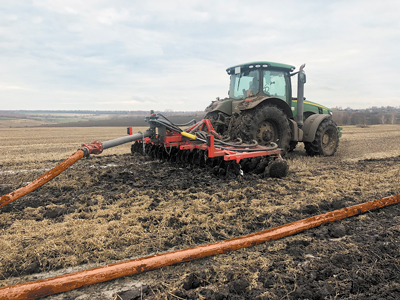 Рекомендуемые скорости движения агрегатов с инжекторами при внесении жидкого навоза